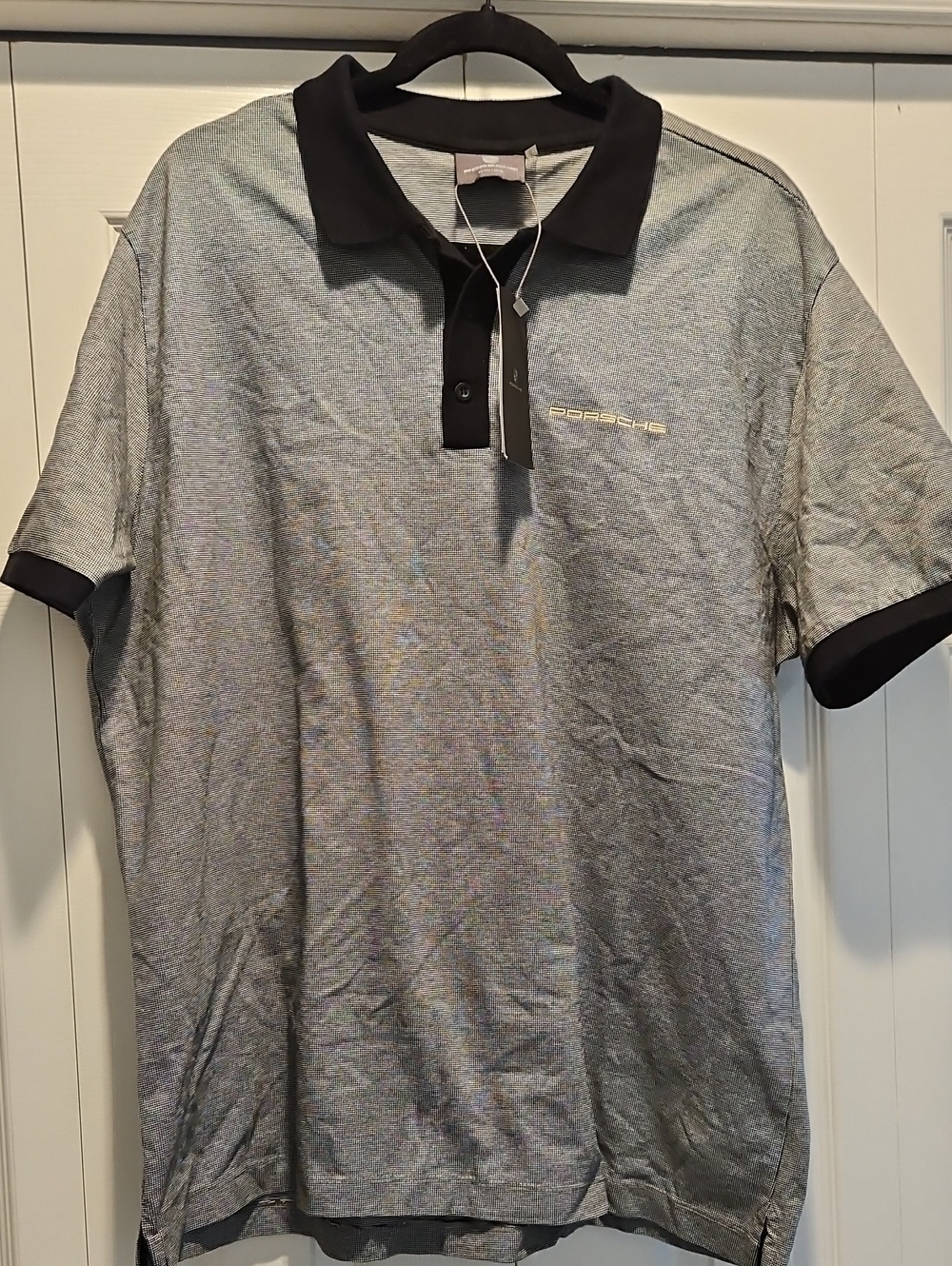 Porsche Design Grey/Black Polo with Black Collar and Cuffs